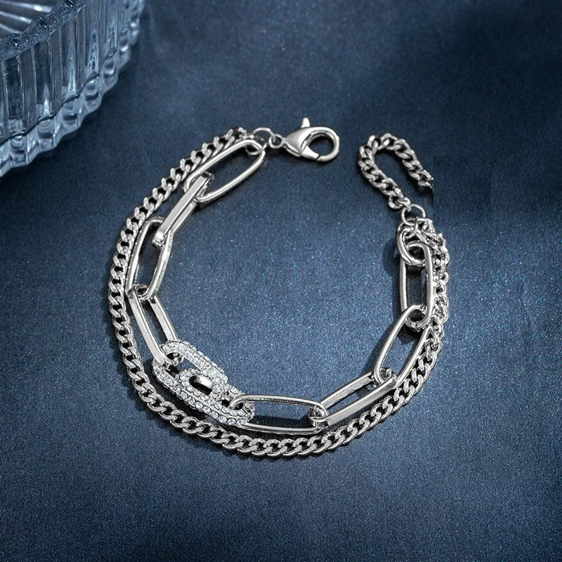 Hollow Diamond Bracelet Double