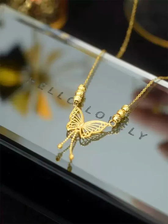 Butterfly Tassel Necklaces(18k Gold )