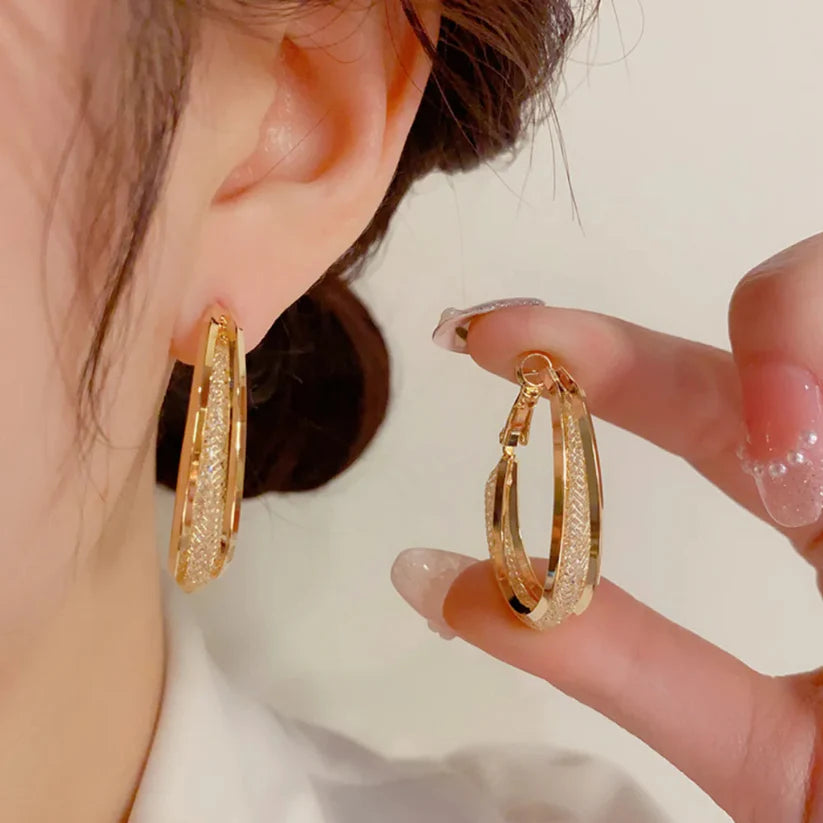 Needle Mesh Earring(24k Gold Plated)