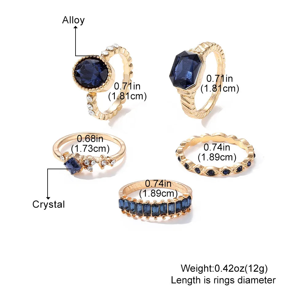 Crystal Women 5PCS Ring