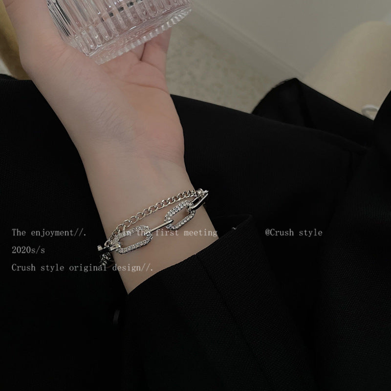 Hollow Diamond Bracelet Double